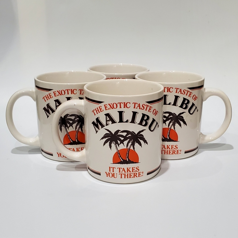 🌴 (4) 10oz Malibu 🌴 Palm Tree Mugs - Picture 3 of 13